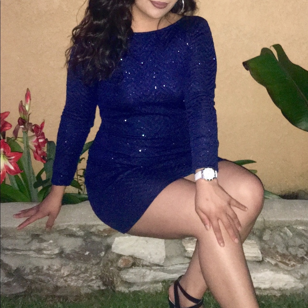 Women blue dress